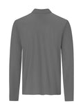 Herren UV-Poloshirt mit Langarm und Knopfleiste – Grau (UPF 50+)