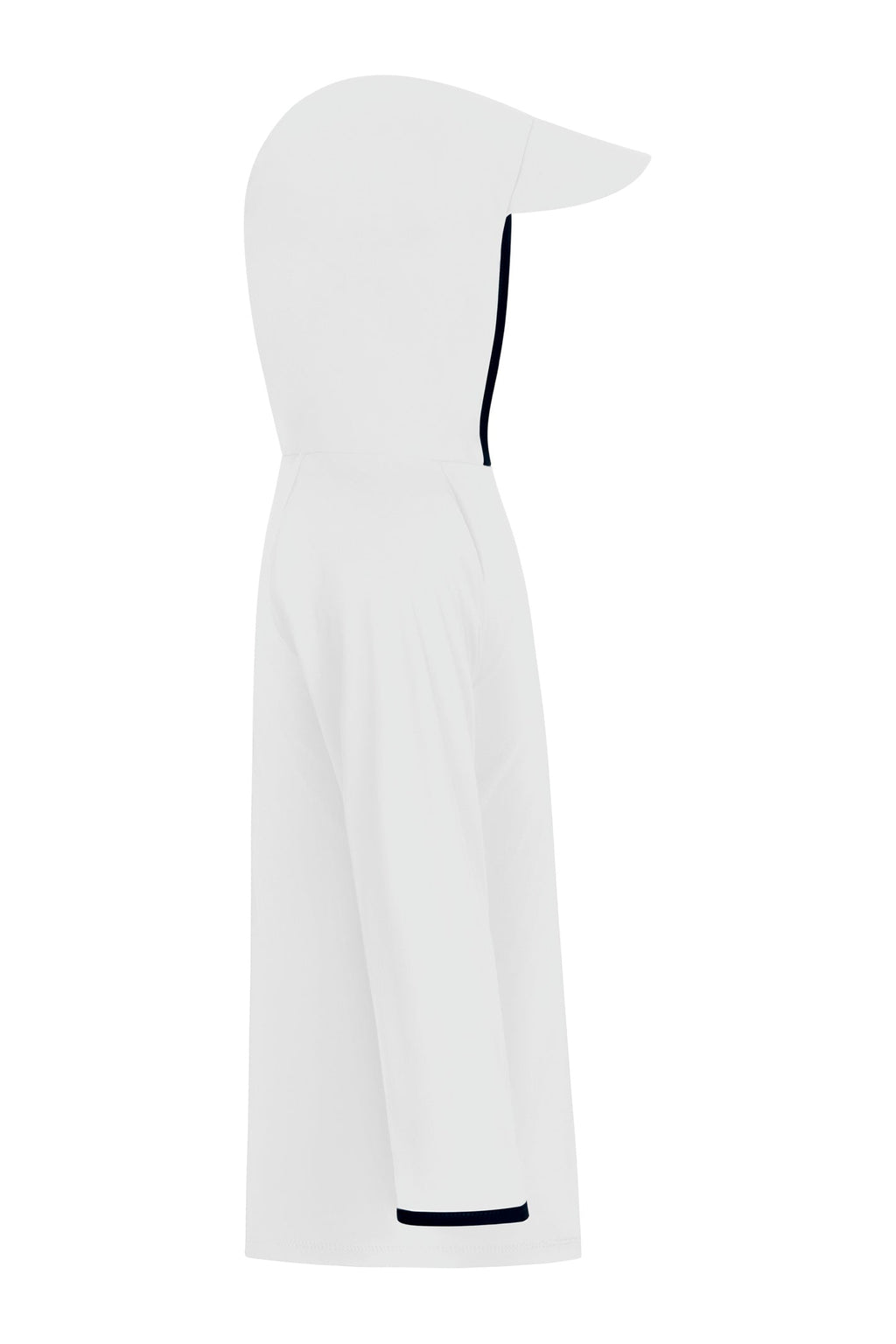 Kinder UV-Langarmshirt mit integrierter Mütze – Weiss (UPF 50)
