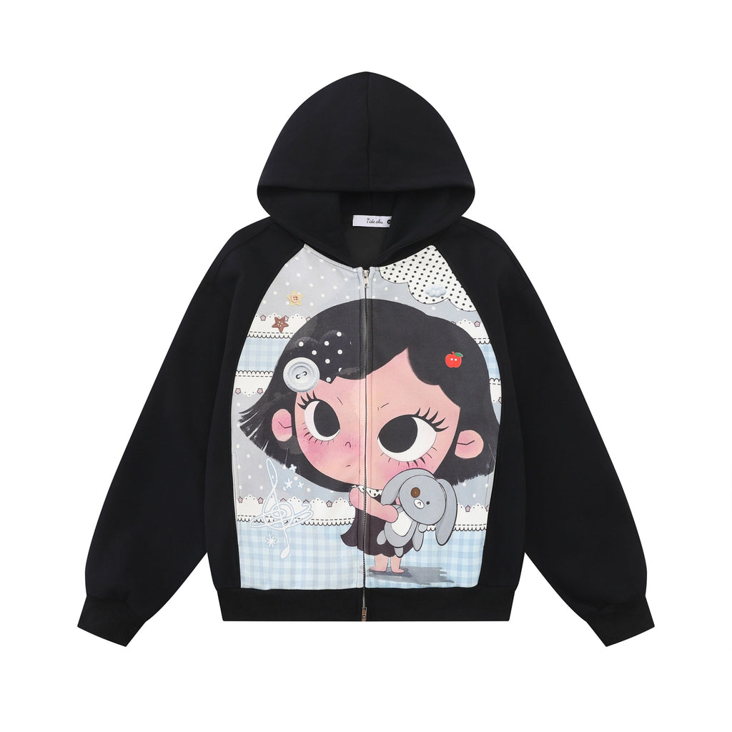 Herren Kapuzenpullover mit Stern-Collage & Seitentaschen
