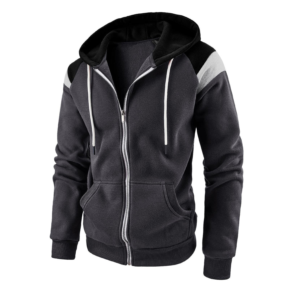 Men's Color Block Long Sleeve Hooded Casual Sweatshirt