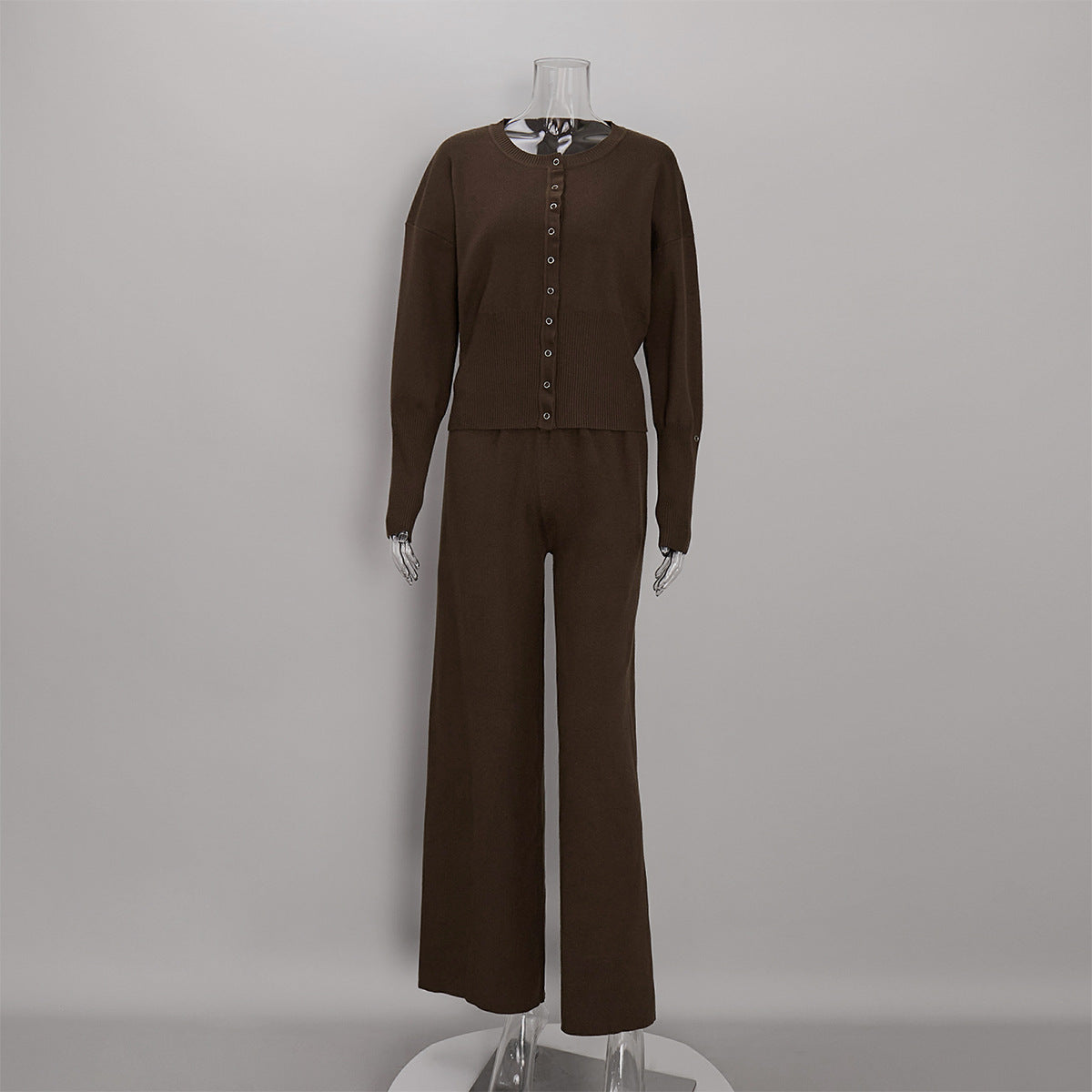 Damen Zweiteiler – Strickjacke & Weithose im Set