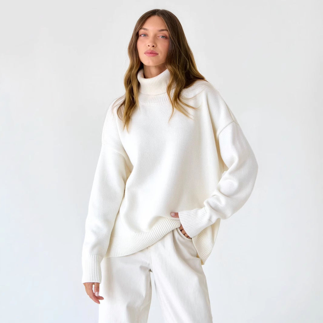 Einfarbiger Rollkragenpullover – Vielseitig & Bequem