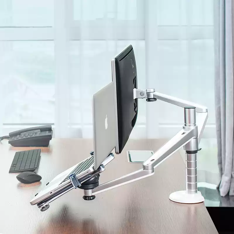 Aluminium Monitorarm & Laptop-Ständer – Doppelarm, Dual Screen