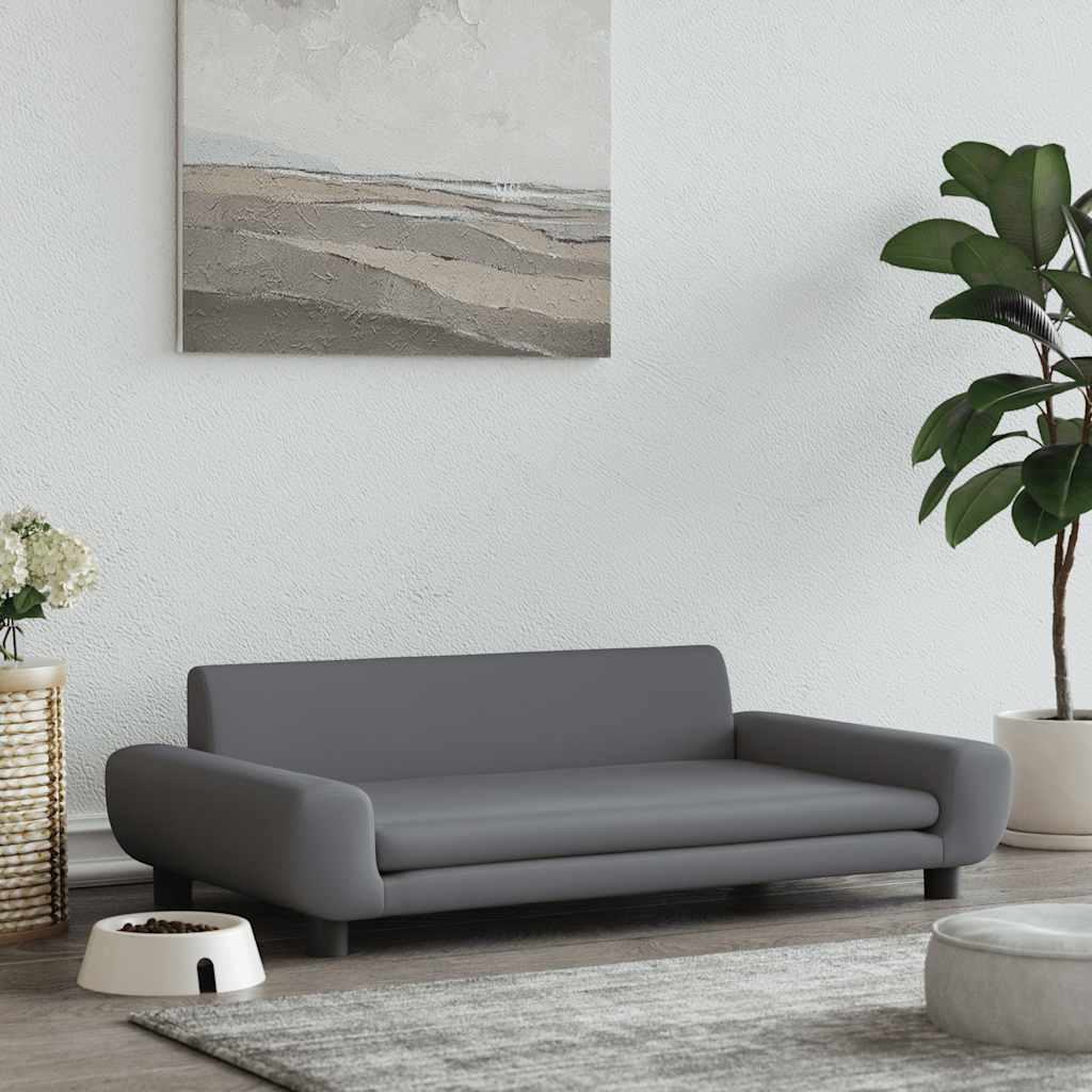 vidaXL Hundekorb 100x54x33 cm – Samt Dunkelgrau