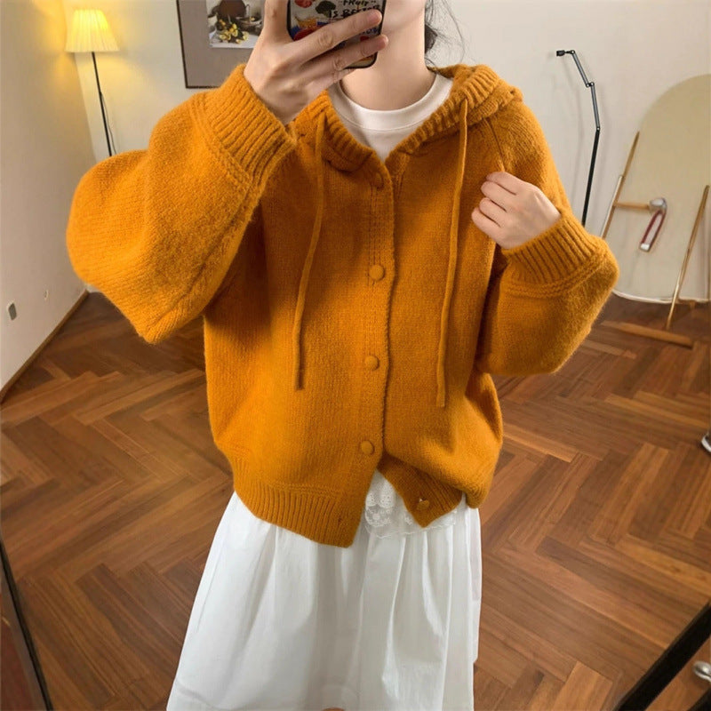 Weiche Strickjacke Damen – Oversize Cardigan mit Kapuze in 5 Farben