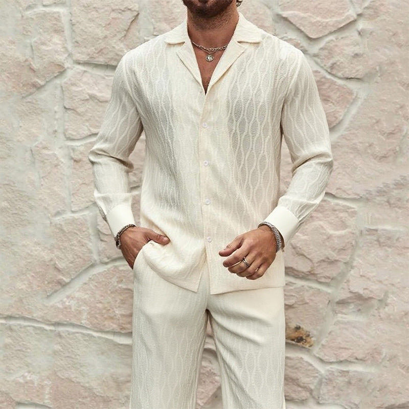 Comfortable Long Sleeve and Long Pants Sports Fashion Set for Men, Casual Autumn/Winter Outfit