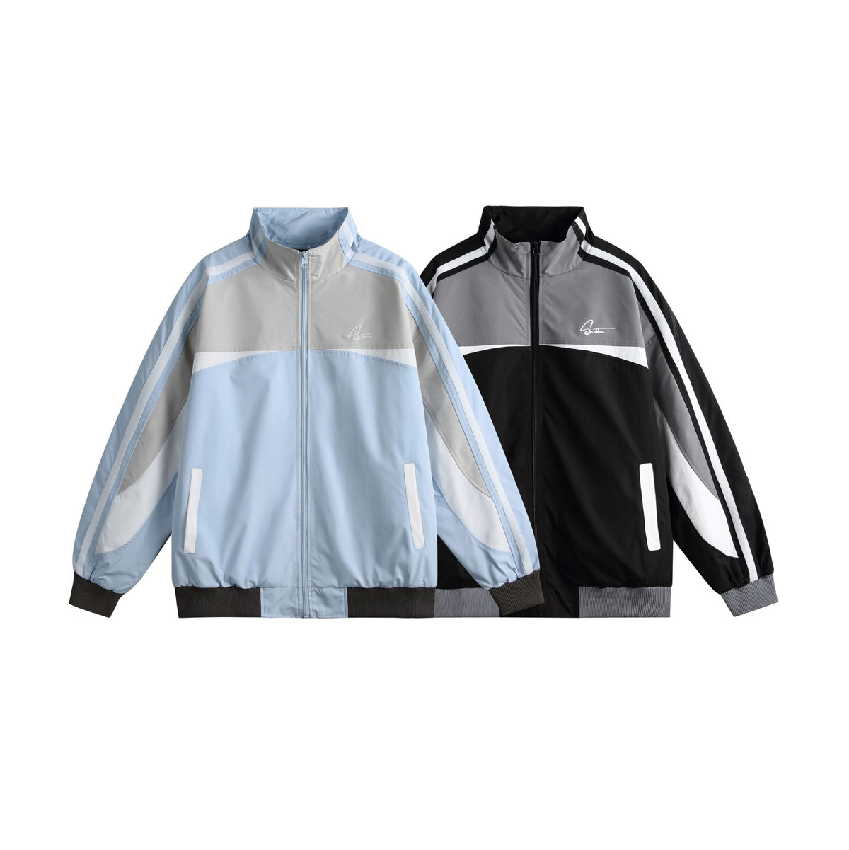 Colorblocking Jacke mit Stehkragen – Locker & Modern