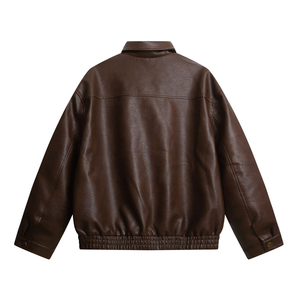 Streetwear PU Leather Jacket Men Short Style Fashion Biker Coat
