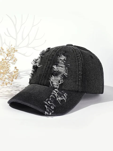 Vintage Baseball Cap – Washed Denim Distressed | Damen & Herren Dad Cap