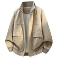 Herren Workwear Jacke – Vintage Teddystoff, Stehkragen