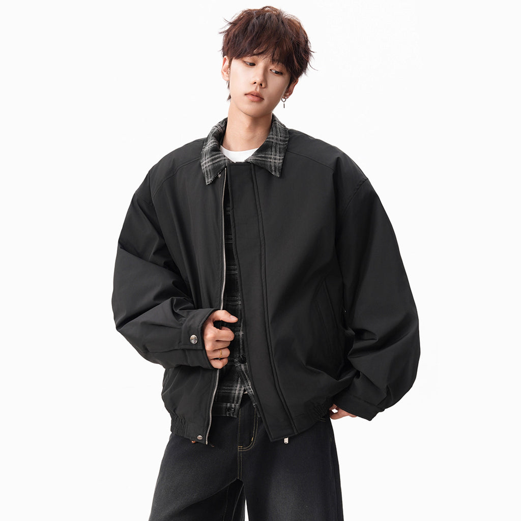 Herren Karo Steppjacke – Warm, Loose Fit, Streetwear Winterjacke