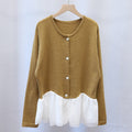 Round neck cardigan sweater