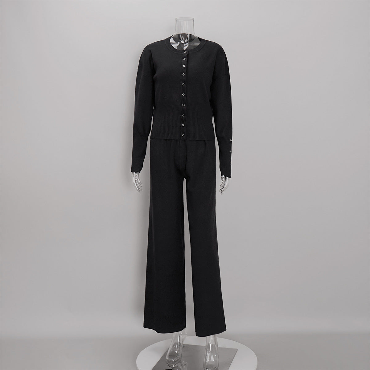 Damen Zweiteiler – Strickjacke & Weithose im Set