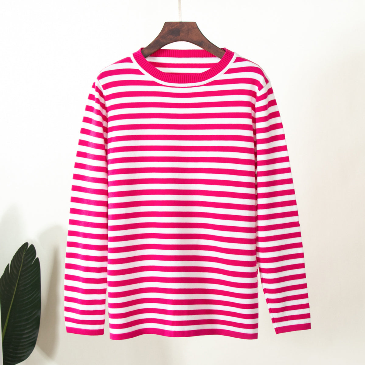 Damen Streifenpullover mit Rundhals – Locker & Casual