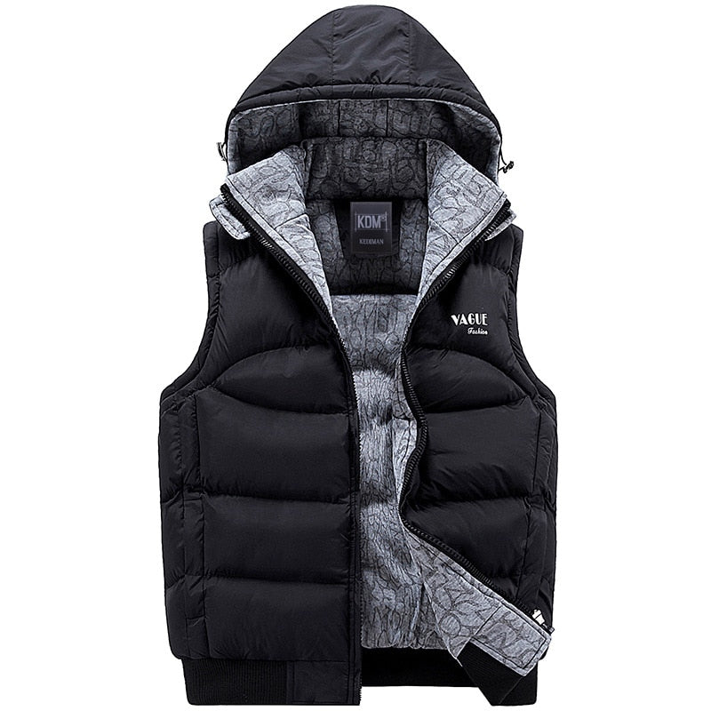 Herren Ärmellose Weste mit Kapuze – Warm, Casual, Winddicht