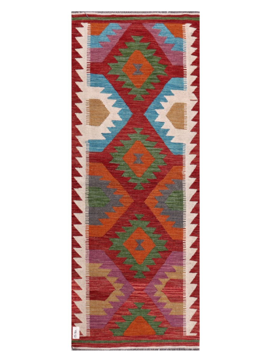 Maimana Kilim-Läufer – 195 × 76 cm (6'5" × 2'6")