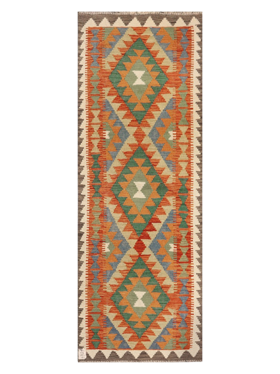 Maimana Kilim Runner – Handgewebter Wollteppich, 197 × 73 cm | Unikat aus Afghanistan