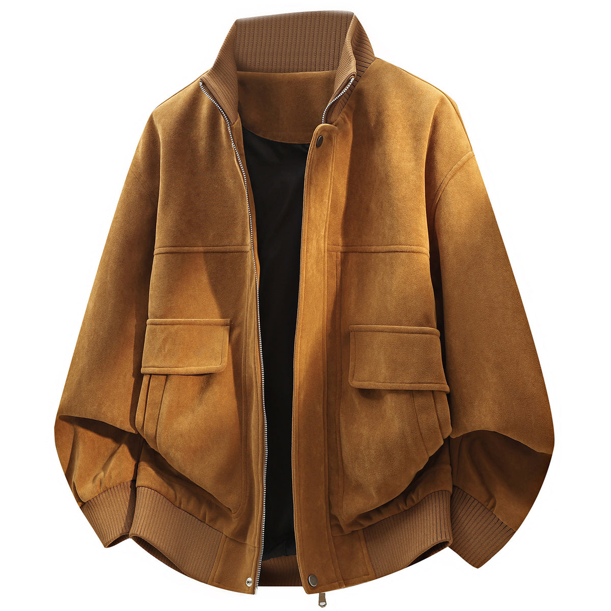 Herren Workwear Jacke – Vintage Teddystoff, Stehkragen