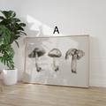 Moderne Natur Poster · Geschenkidee · Pilze Vögel Äpfel Winterlandschaft · Dekoprint ohne Rahmen