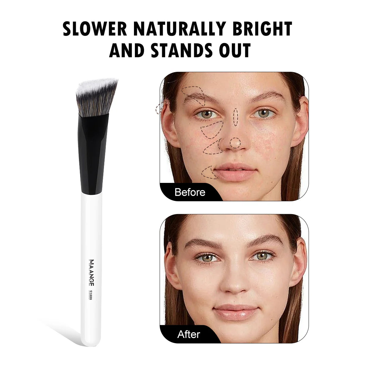 Make-up Pinsel Set 3-teilig – Synthetische Fasern für Foundation, Concealer & Bronzer