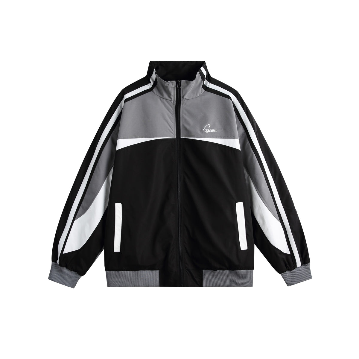 Colorblocking Jacke mit Stehkragen – Locker & Modern