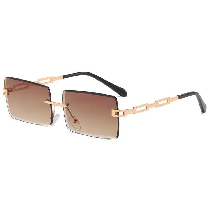 New Fashion Square Sunglasses Metal Hollow Frameless Sunglasses Men And Women Hipster Street Shot Glasses