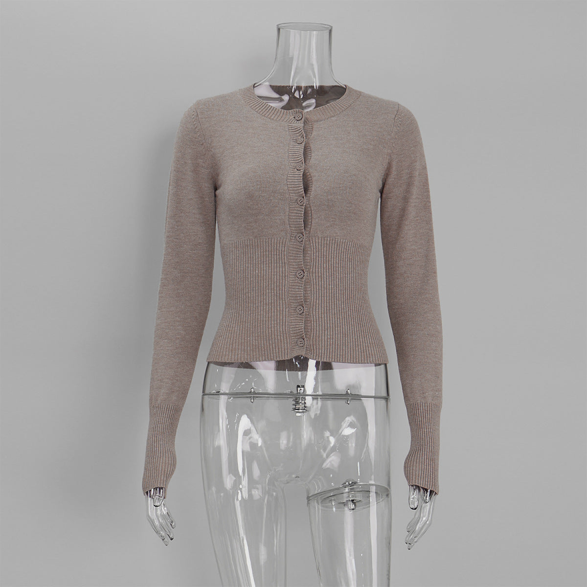 Slim-Fit Strickpullover Damen – Langarm Rundhals in 10 Farben