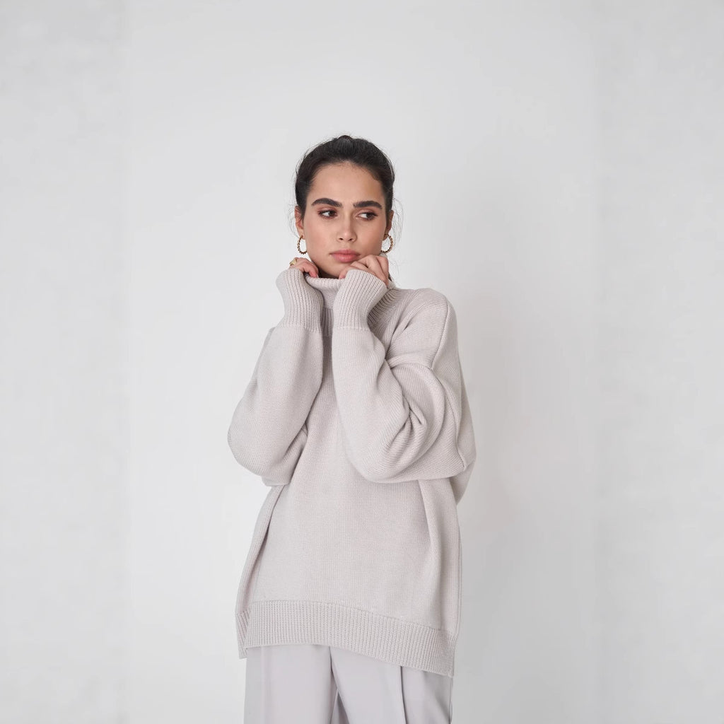 Einfarbiger Rollkragenpullover – Vielseitig & Bequem