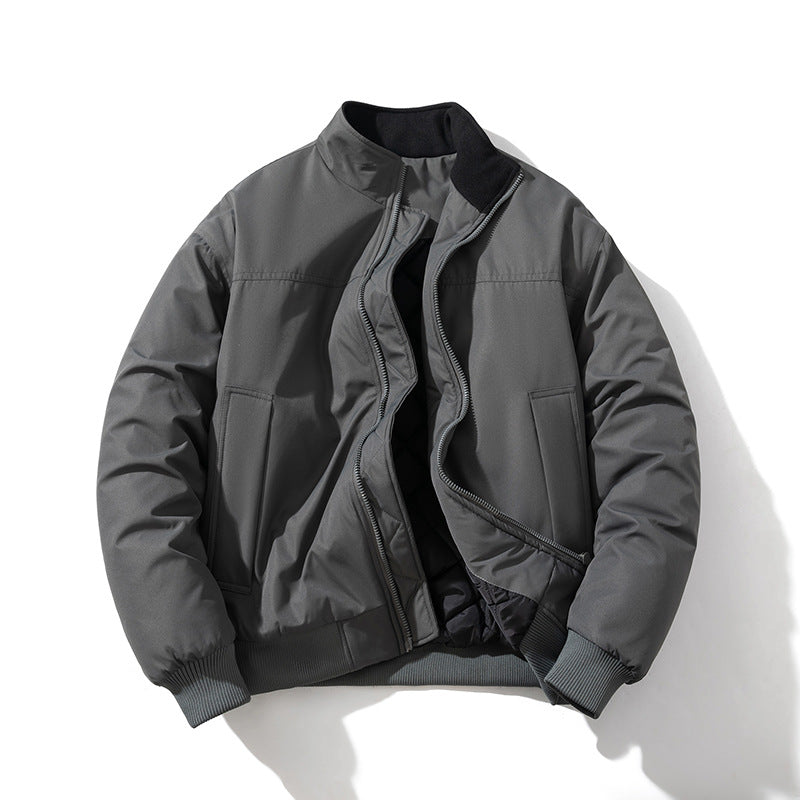 White Padded Jacket Women's Fashion Stand Collar Baseball Jacket Street Trend Unisex Couple Outerwear Men