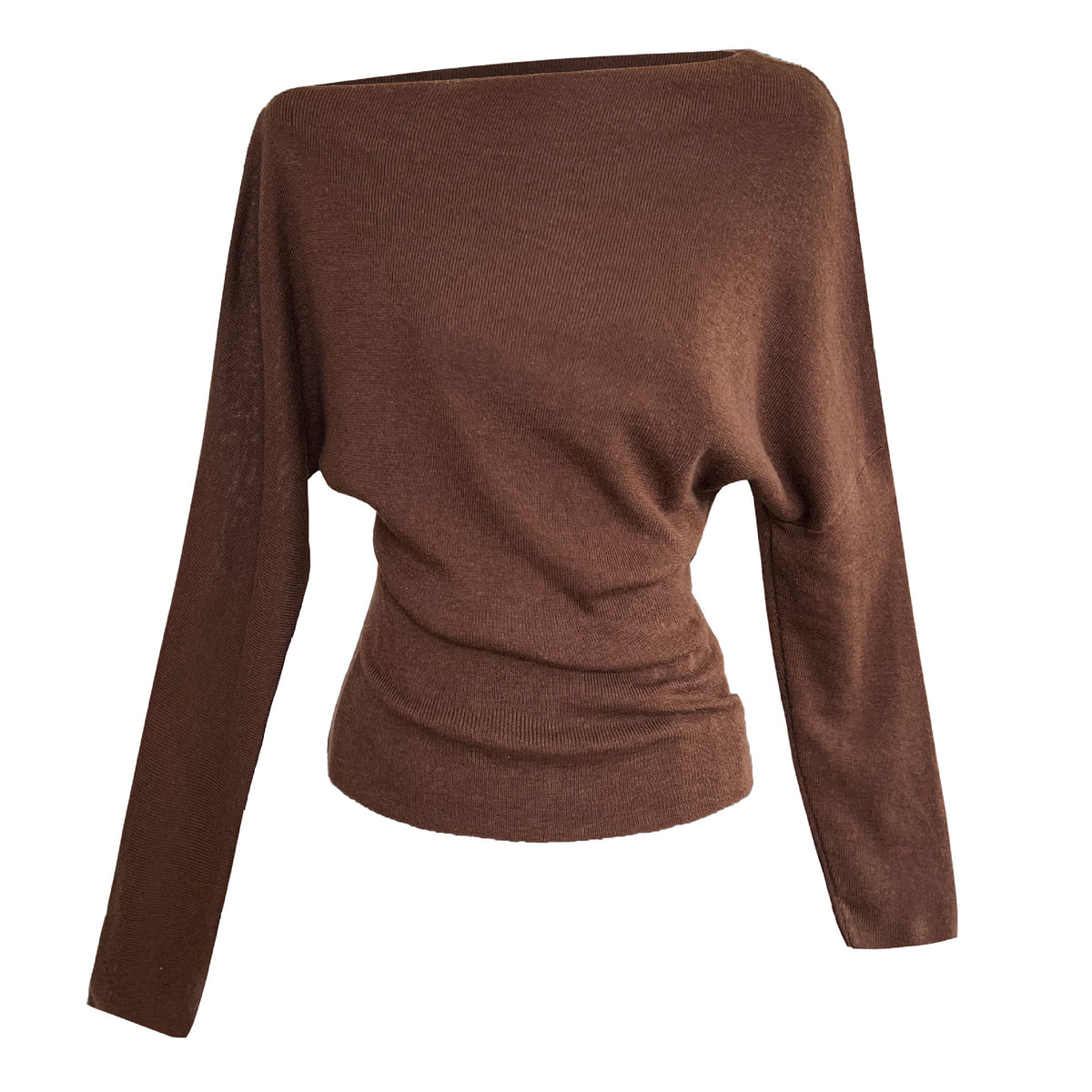 Asymmetrisches Strick-Top Damen – Tailliert, One-Shoulder Langarm in 5 Farben
