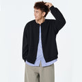 Autumn Fashion Men's Hoodie with False Two-Piece Design, Open Front, Round Neck, Loose Fit, Casual Stylish Jacket Top