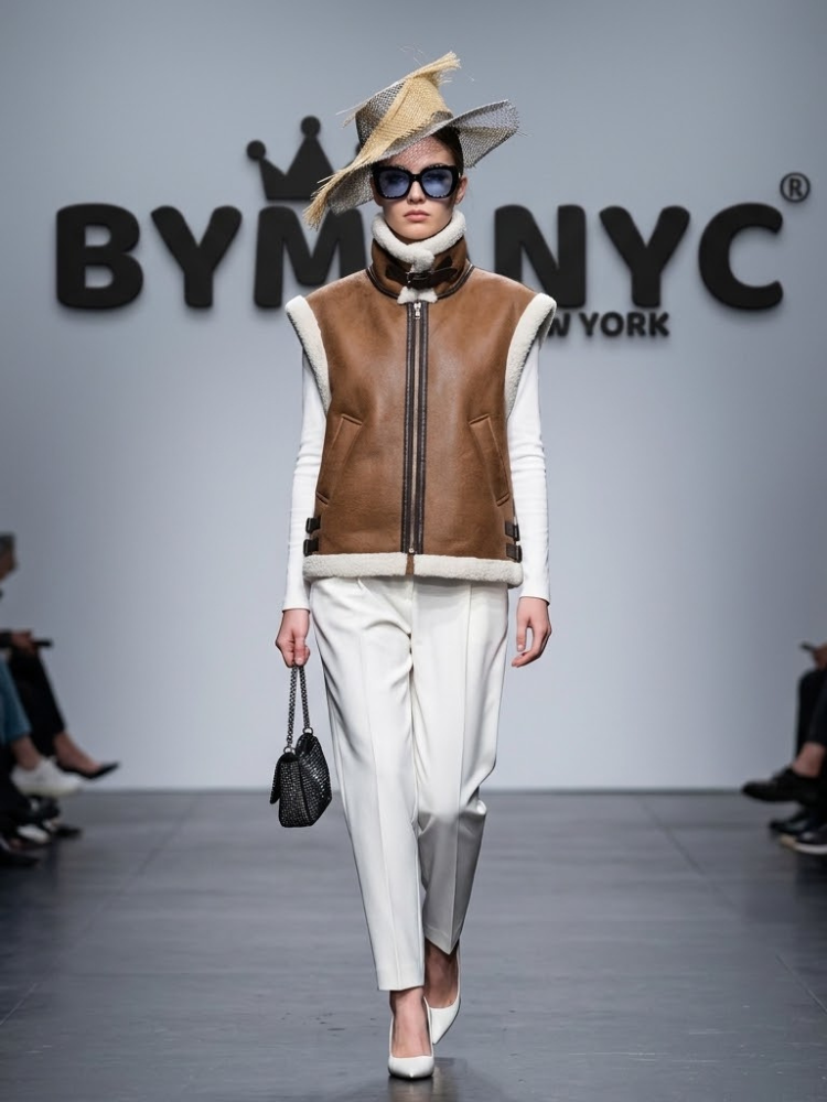 Damen Kunstshearling Lederweste – BYMANYC ® New York