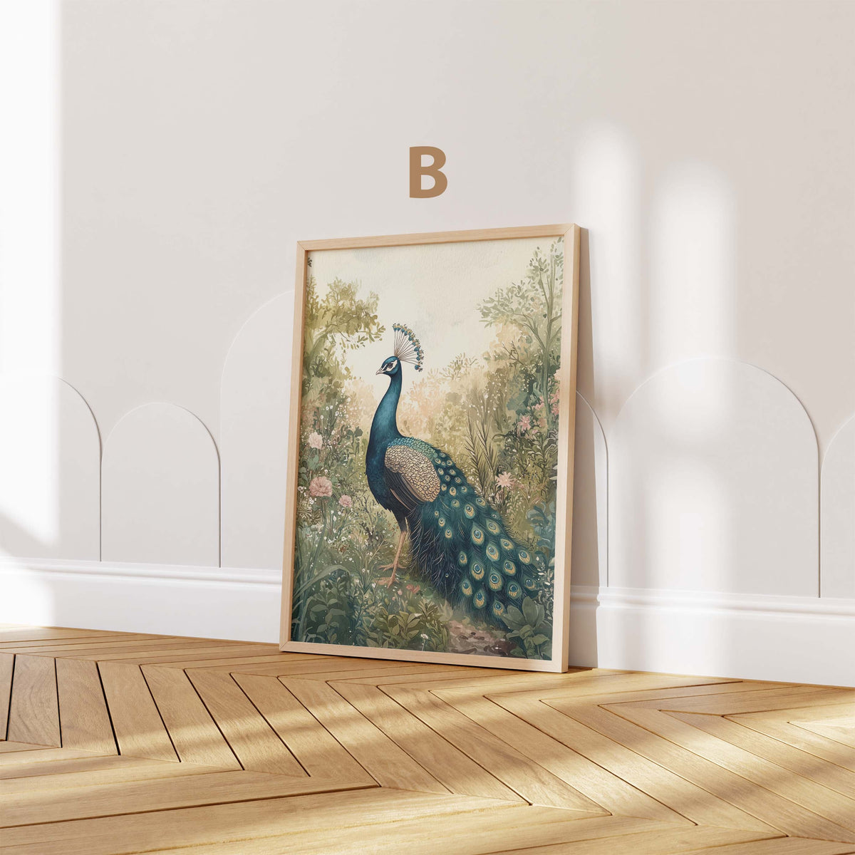 Blauer Pfau Poster · Geschenkidee · Vintage Tier Illustration Style Design · Elegante Wandkunst · Print ohne Rahmen