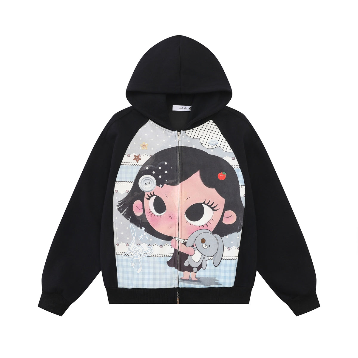 Herren Kapuzenpullover mit Stern-Collage & Seitentaschen
