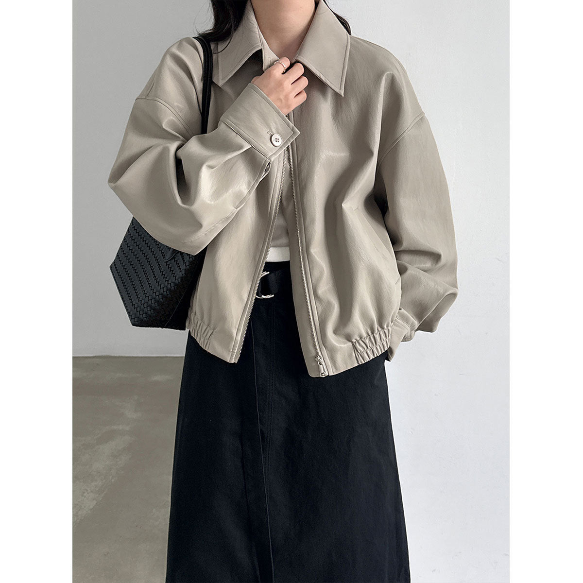 Damen PU Lederjacke Vintage Biker Style – Slim Fit mit Umlegekragen | Mode