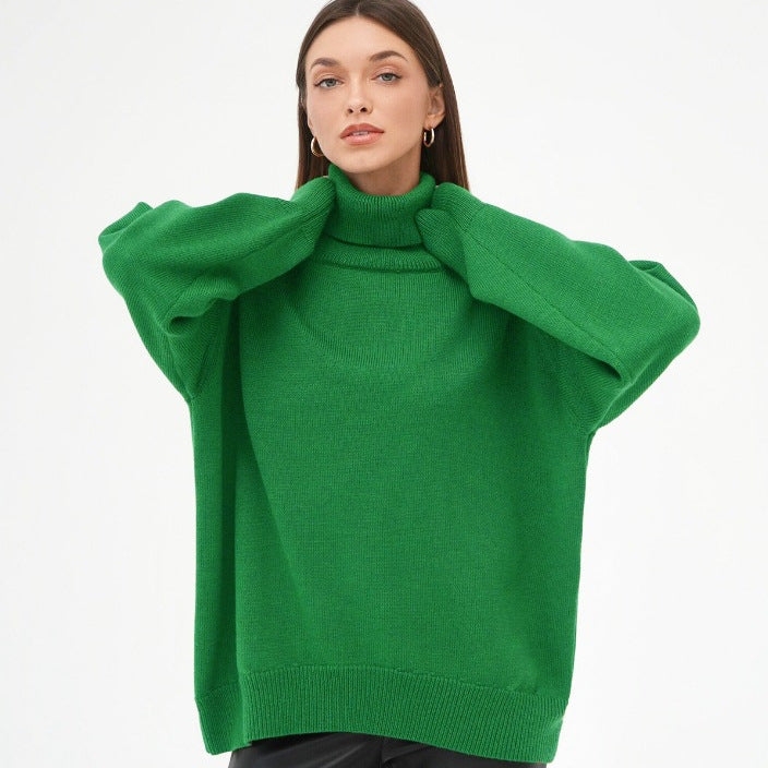 Einfarbiger Rollkragenpullover – Vielseitig & Bequem