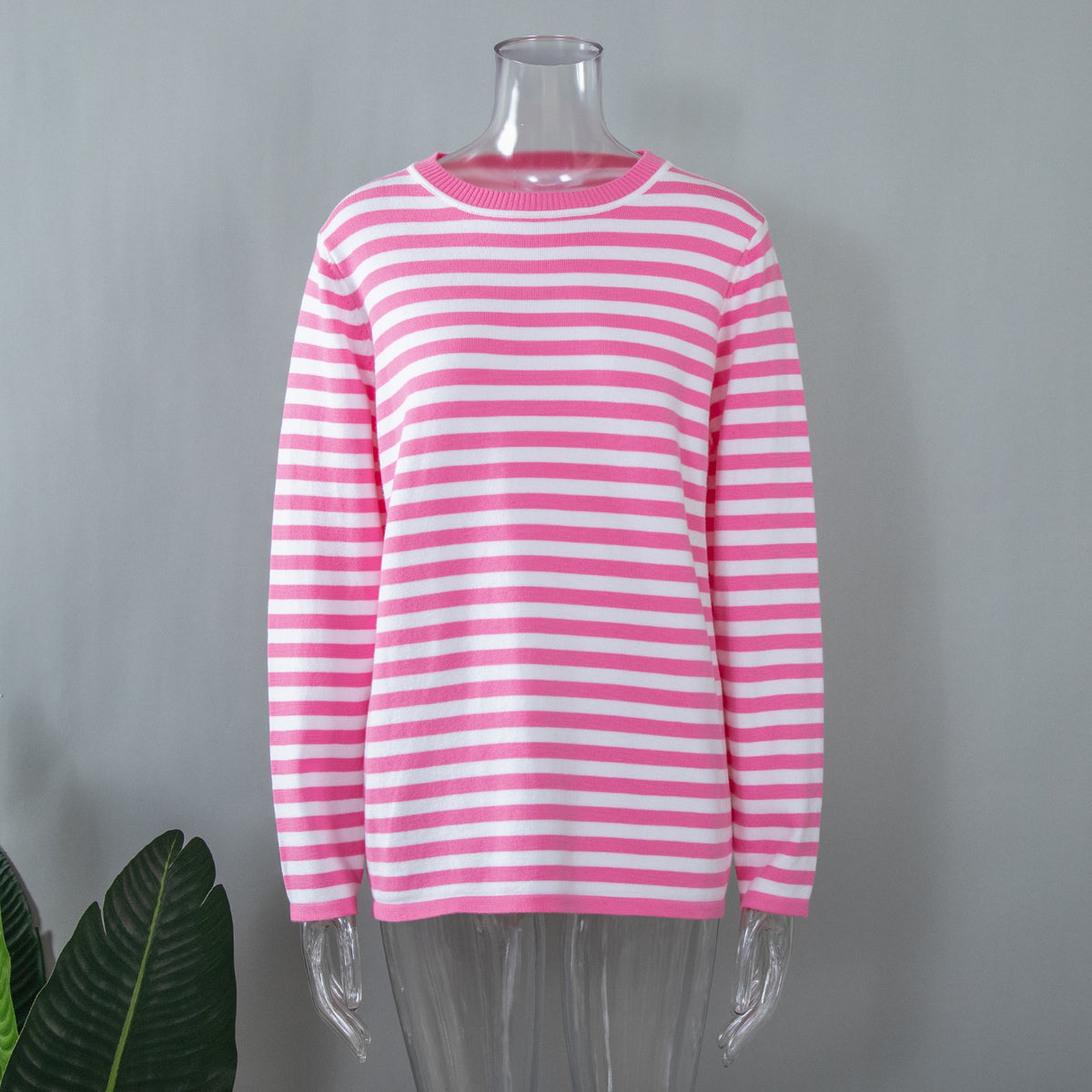 Damen Streifenpullover mit Rundhals – Locker & Casual