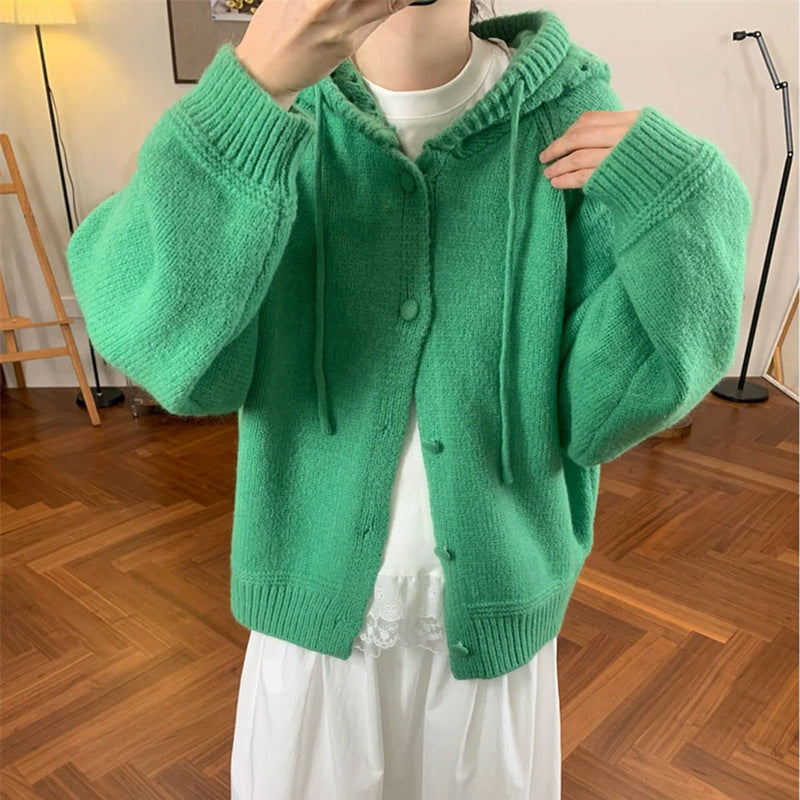 Weiche Strickjacke Damen – Oversize Cardigan mit Kapuze in 5 Farben