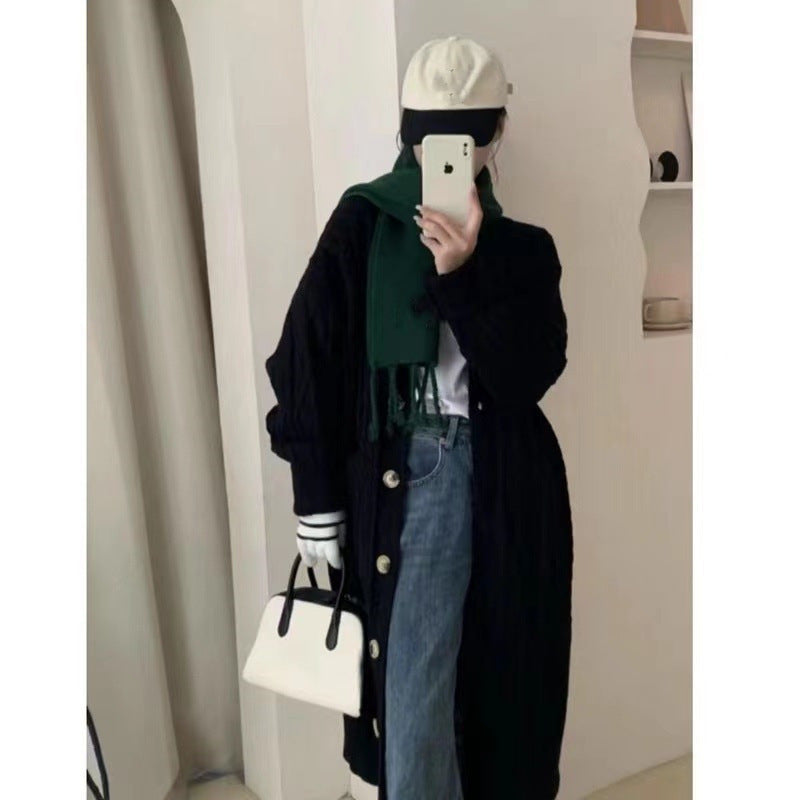 Lange Strickjacke Damen mit V-Ausschnitt – Casual & Lässig