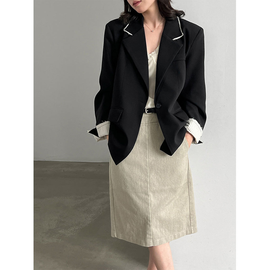 Colorblock Blazer Damen mit Reverskragen – Eleganter Büroolook
