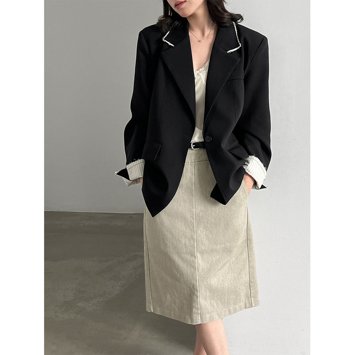 Colorblock Blazer Damen mit Reverskragen – Eleganter Büroolook