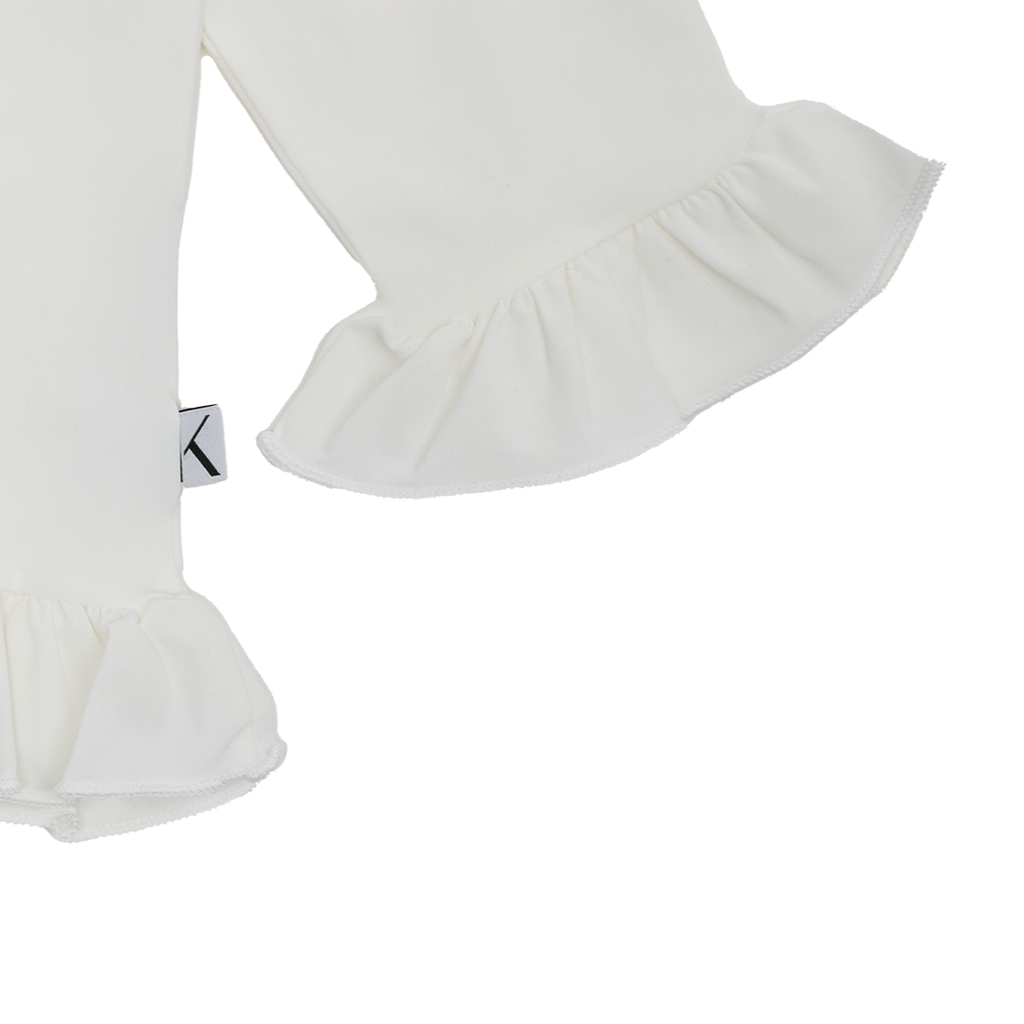 Kinder UV-Langarmshirt mit Knöpfen am Kragen – Weiss (UPF 50)