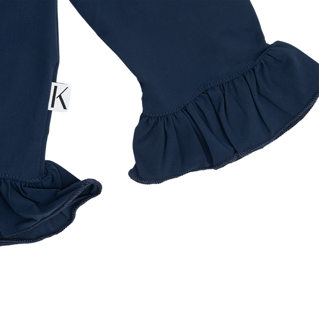 Kinder UV-Langarmshirt mit Knöpfen am Kragen – Blau (UPF 50)
