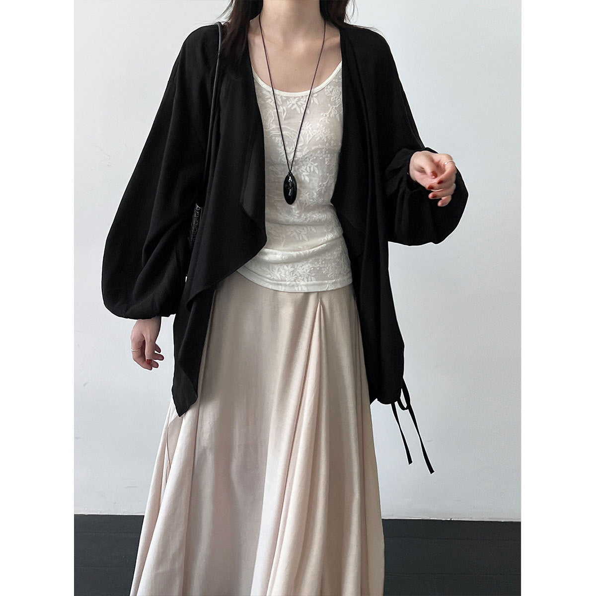 Damen Cardigan Mantel Drapiert – Leicht, Locker & Stylish