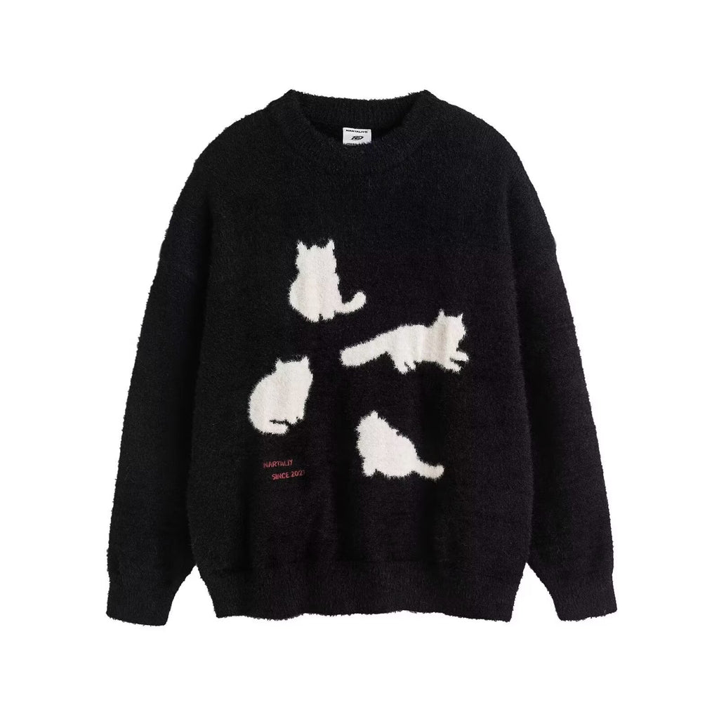 Herren Mink Strickpullover Oversized – Vintage Jacquard Winterpulli
