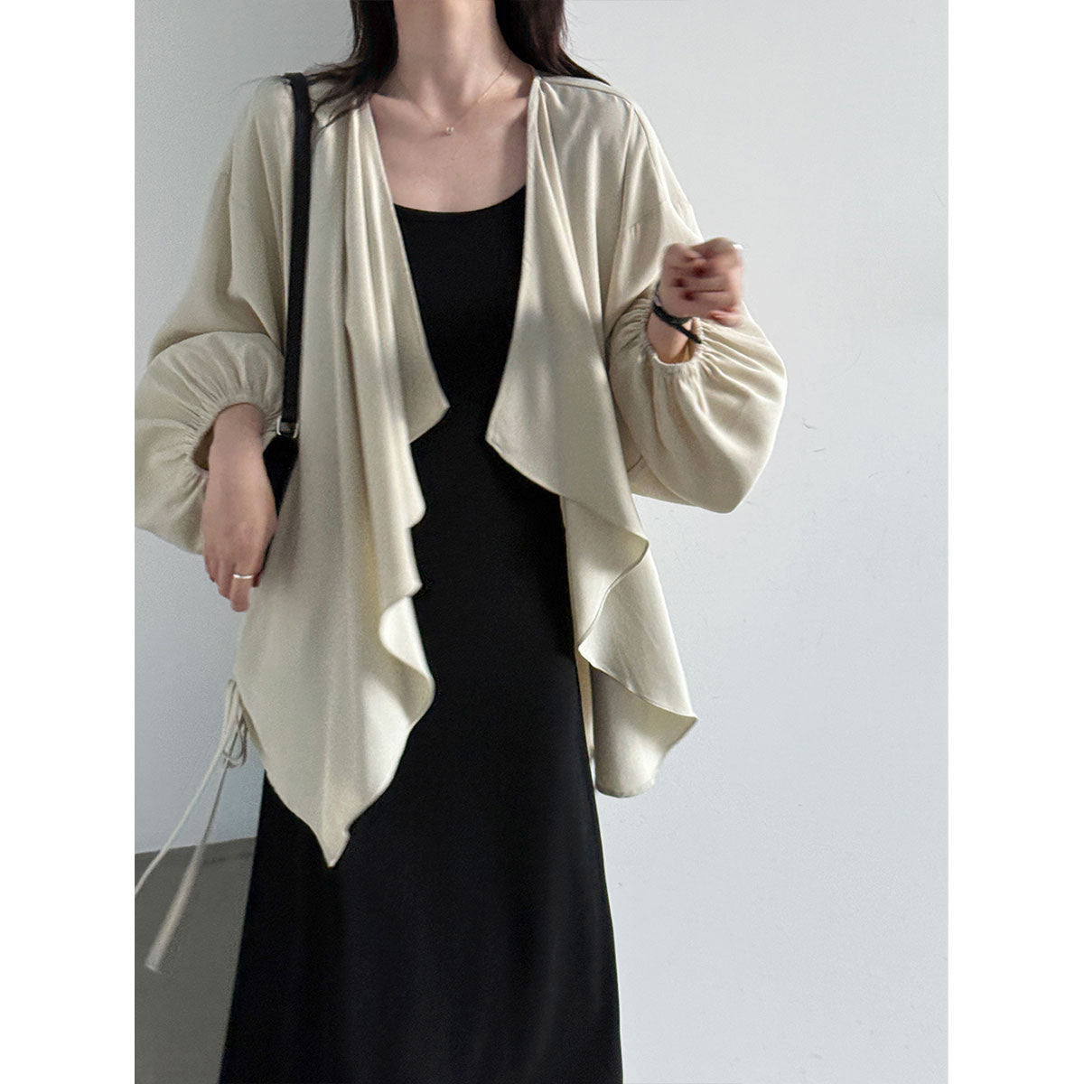 Damen Cardigan Mantel Drapiert – Leicht, Locker & Stylish