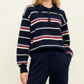 Gestreifter Kontrastpullover mit Polokragen – Herbst & Winter