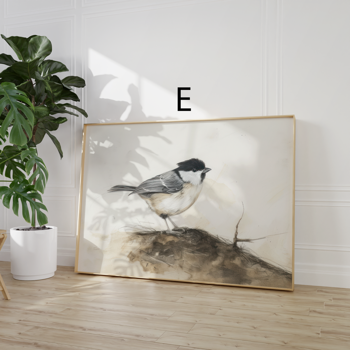 Moderne Natur Poster · Geschenkidee · Pilze Vögel Äpfel Winterlandschaft · Dekoprint ohne Rahmen