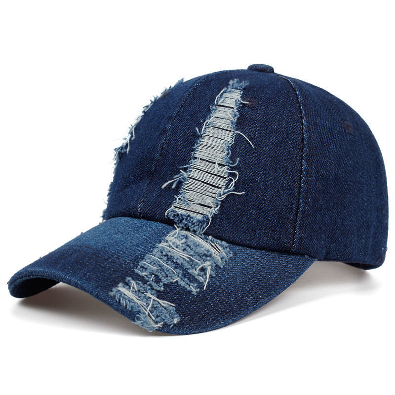 Vintage Baseball Cap – Washed Denim Distressed | Damen & Herren Dad Cap