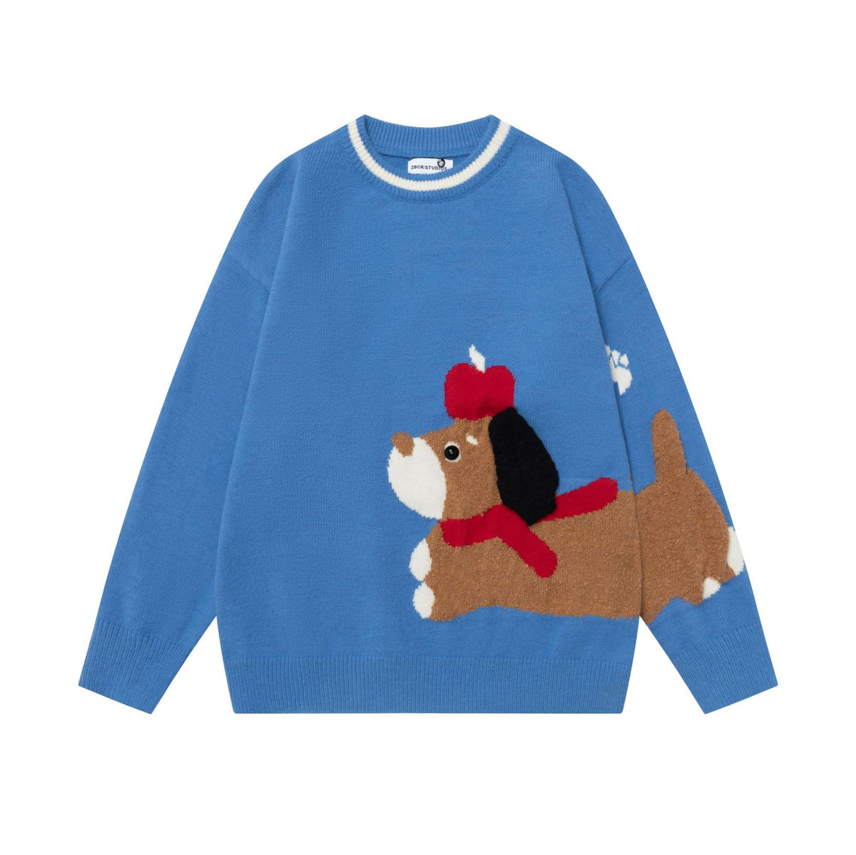 Hunde-Pullover mit Muster – Schwarz & Blau, S–XL